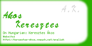 akos keresztes business card